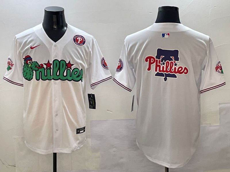 Men Philadelphia Phillies Blank White three generations Joint Name 2025 Nike MLB Jersey style 5->philadelphia phillies->MLB Jersey